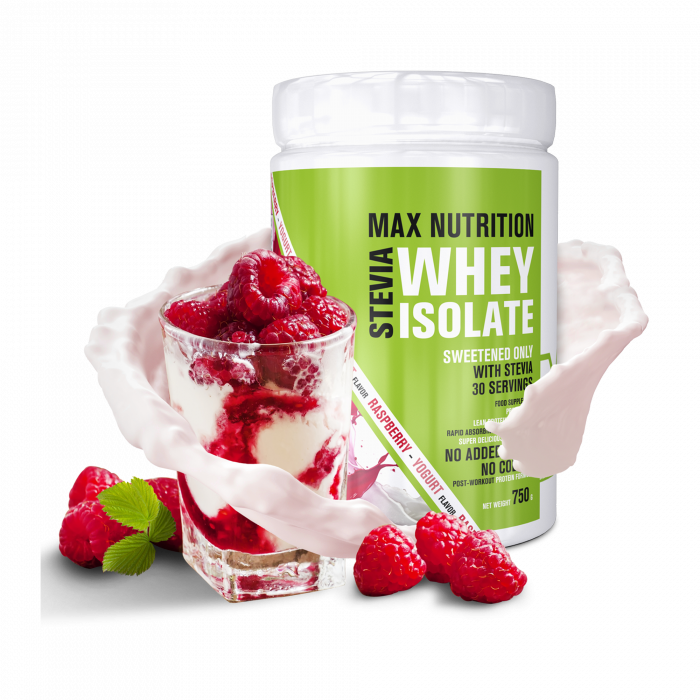 STEVIA 100% Whey Isolate - Joghurt-Málna ízben - 750g